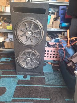 KICKER - CompR Dual 12" Dual-Voice-Coil 2-Ohm Subwoofers with Enclosure - Black