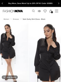 Fashion Nova Black Satin Dress
