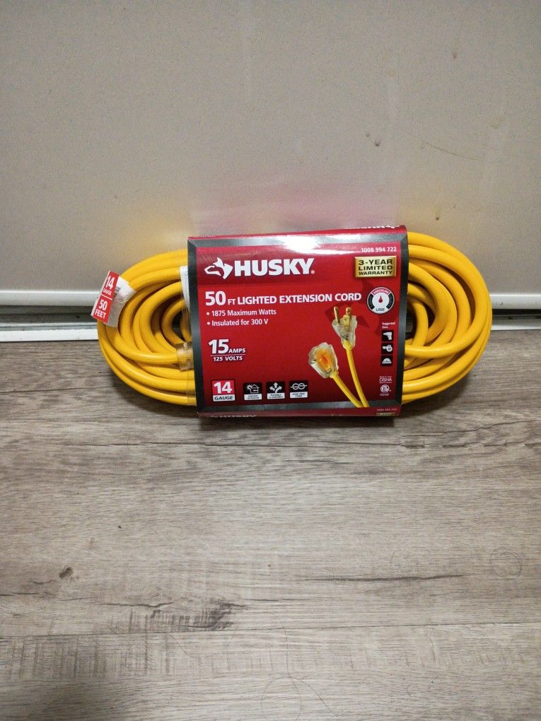 Husky 50ft Lighted Extension Cord