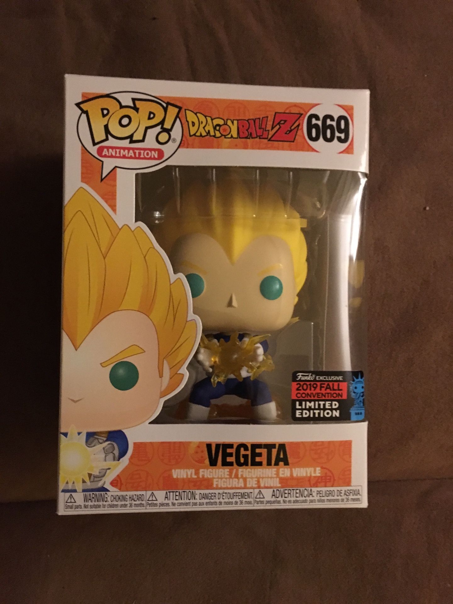 Funko Dragon Ball Z Pop! Animation Vegeta 669 Vinyl Figure NYCC Fall Exclusive