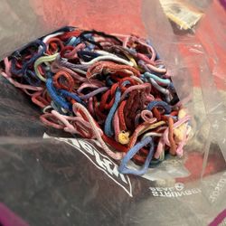 Jumbo Bag Of Pepperell Assorted Colors For Looming Loopers Opened Rebagged