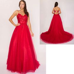 New With Tags Nina Canacci Tulle Corset Back Long Formal Dress & Prom Dress $150