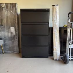 Alera 4-Drawer Lateral File Cabinet - Black