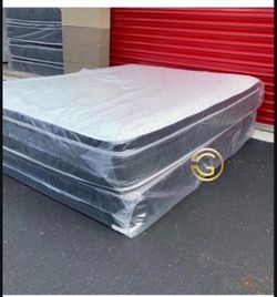 NEW QUEEN SIZE PILLOWTOP MATTRESS AND BOX SPRING 80x60” - 2PC