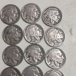 Lot Of 12 Buffalo Nickels 1(contact info removed)