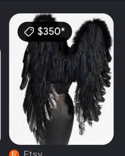 Halloween costume angel wings cupid black feathers
