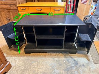 Black Wood TV Stand with Cabinet Storage