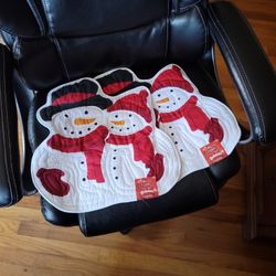 Snowman Placemats-set Of 2