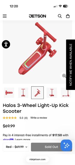 Jetson Halos 3-Wheel Light-Up Kick Scooter