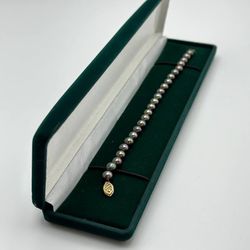 Dark Pearls bracelet with 14k Clasp   (7.5" inches long)