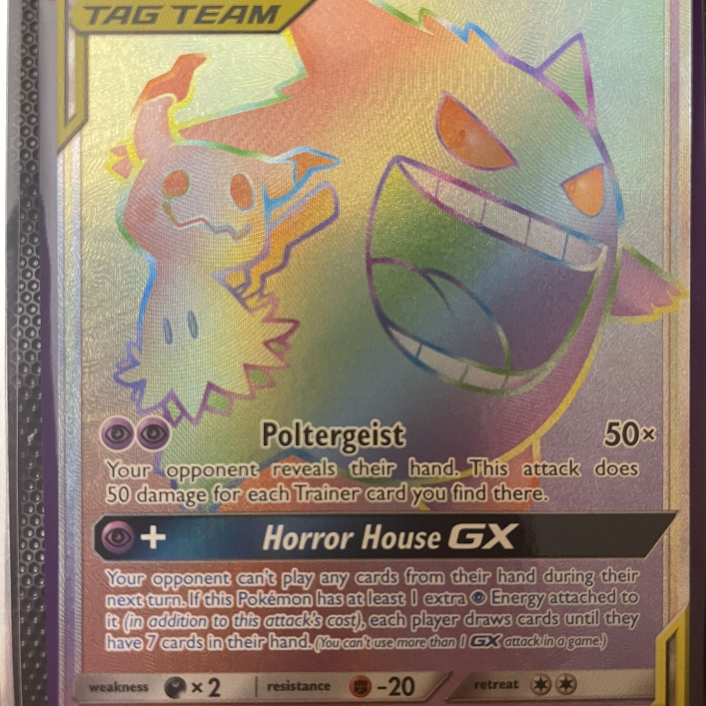 Pokemon card Ver. English - Gengar Mimikyu GX Tag Team Rainbow Rare Pokmon  Card for Sale in Los Angeles, CA - OfferUp