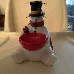 Snowman Candle Holder  New  Made By Russ 