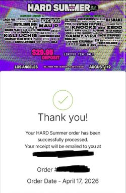 2026 HARD SUMMER - Saturday VIP