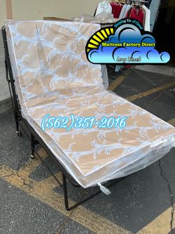 Twin foldable bed frame with mattress colchones