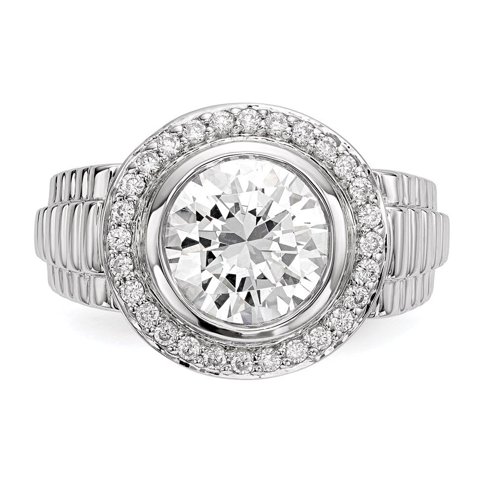 925 Sterling Silver Rhodium-plated Mens Cubic Zirconia Ring Size 11