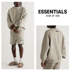 FEAR OF GOD ESSENTIALS Logo-Print Cotton-Blend Jersey Sweatshirt (XL)