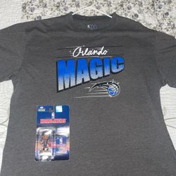 VINTAGE ORLANDO MAGIC T SHIRT 2XL & PENNY HARDAWAY HEADLINE FIGURE