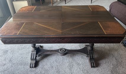 Antique Dining Table Mid 1920’s? Inlay Wood