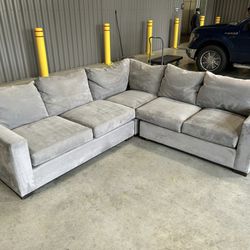 ( Free Delivery ) Crate and Barrel Axis Large Gray Sectional Couch