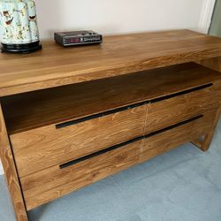 Crate and Barrel Bedroom Set—Dresser, Queen Bed, Nightstand, Mirror Can be sold separately Linea II Style Teak 