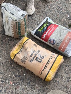 concrete and sand bags