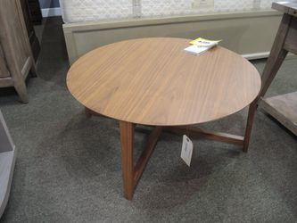 Natuzzi Editions Round Walnut Coffee Table