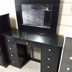 Black Vanity With Mirror!