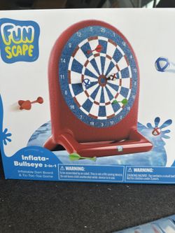 FunScape Inflatable Dart Board & Tic-Tac-Toe Pool Game 2-in-1 - New