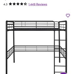 Full Size Metal Loft Bed Frame $90 OBO