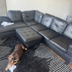 L Shaped Black Couch