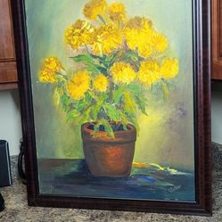 large refeamed painting  31×26