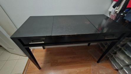 Black Vanity / Desk with Mirror & Storage