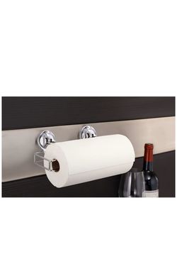 Paper Towel Rack-Heavy Duty Vacuum Suction Cup-Stainless Steel-Non-Trace No Drilling for Kitchen&Bathroom, Holds up 2lbs