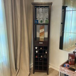 Kava Bar Cabinet With Glass Rack, Tray And 18 Wine Compartment