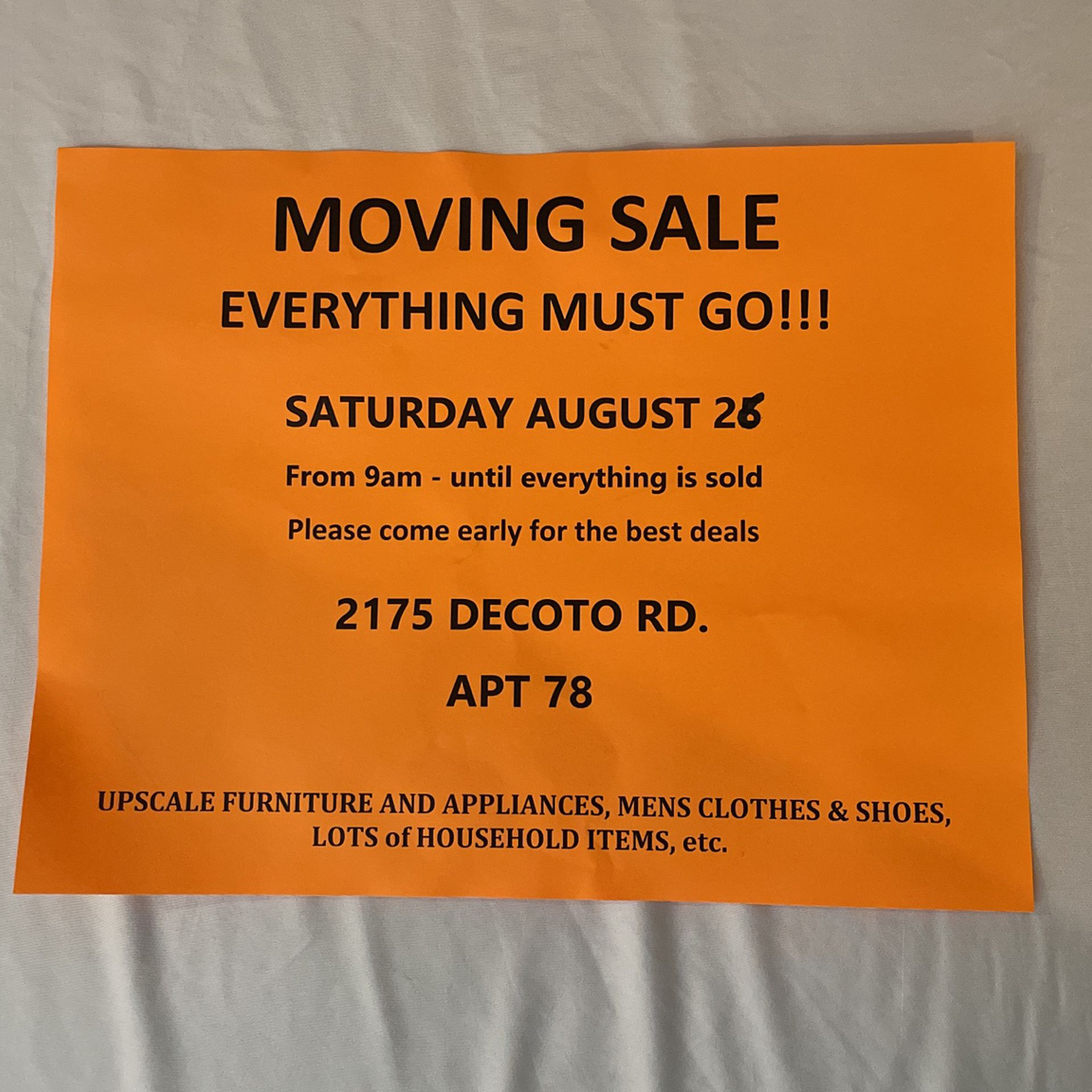 Transferred Overseas - Everything Must Go - Saturday August 26 At 9:00am