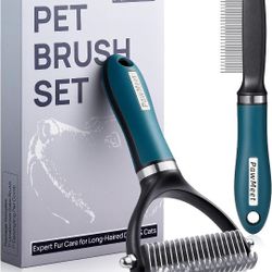 Deshedding Dog Brush Dog Comb Combo, 