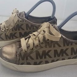 Michael Kors City Sneaker Signature Jacquard Bronze  -  Size Women's 5.