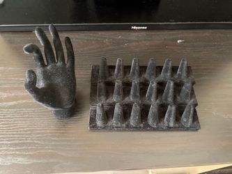 Black Velvet Ring Display Stand Set