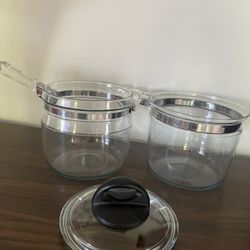 PYREX Glass Pots And Lid