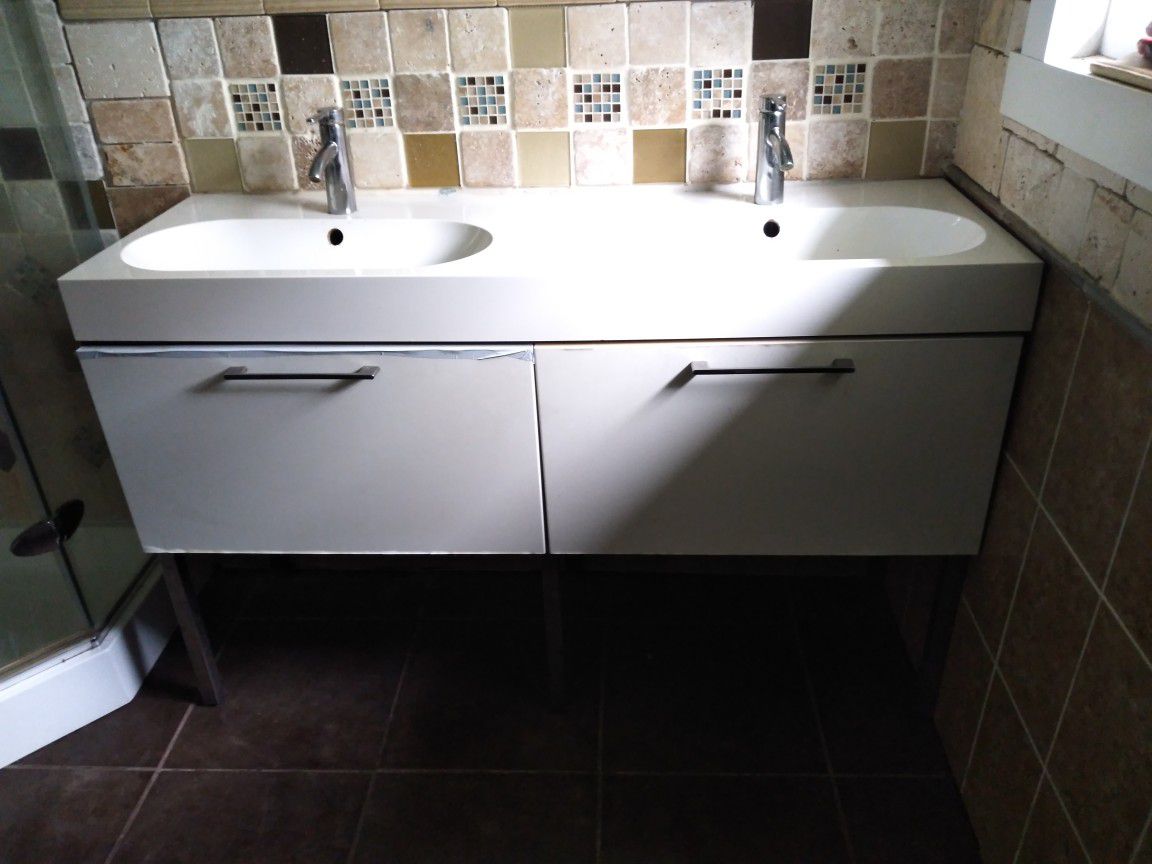 Ikea double sink & cabinet set