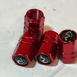 Red Infinity Valve Stem Caps New 