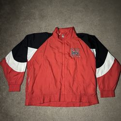 Vintage Nebraska Cornhuskers NCAA LOGO 7 Spellout 80s Nylon Windbreaker Jacket Adult XL