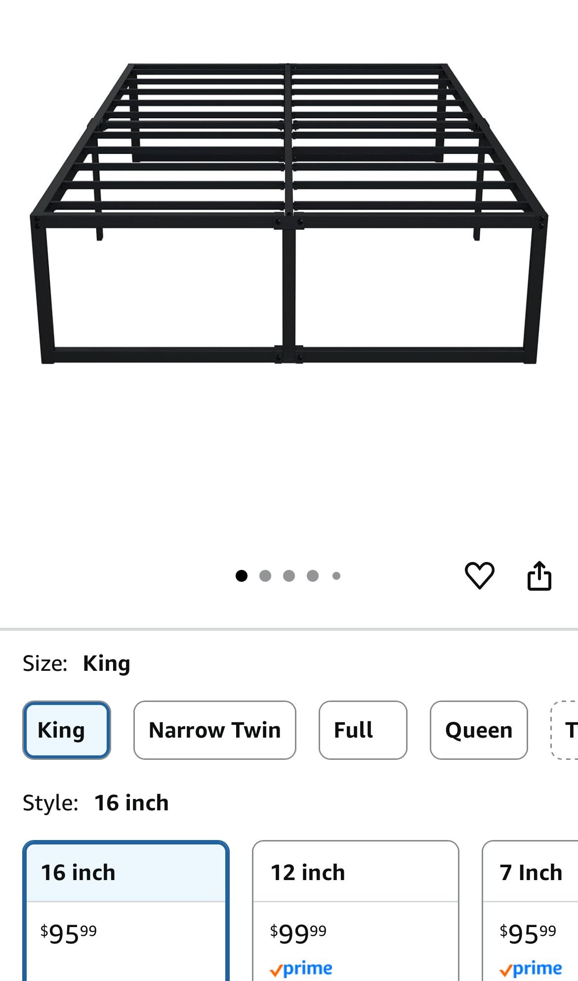 15inch Tall Metal Box Spring King