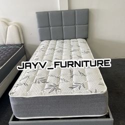 New Twin Bed Frame with Mattress 