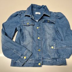 Janie And Jack Puff Sleeve Denim Jacket kids size 7/8