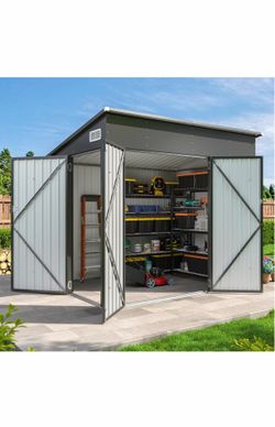 7.5'x4' Triple Door Shed Outdoor Storage Shed