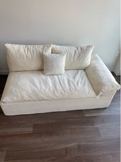 Cream/Off-White Modern Sofa Couch – Slight Staining – Priced Accordingly