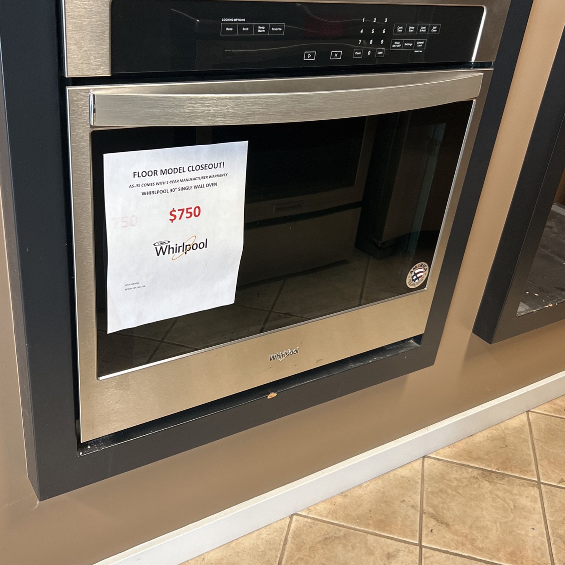 Whirlpool 30” Single Wall Oven