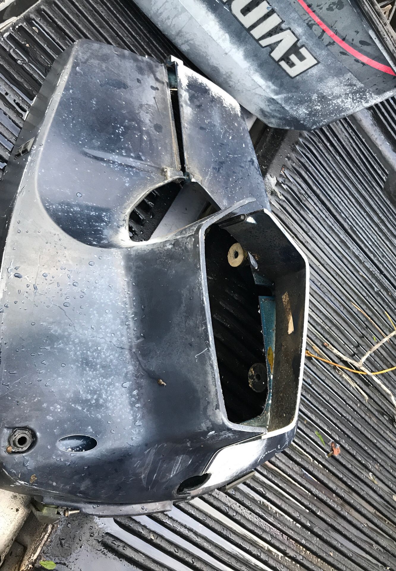 Boat engine cover with extra parts
