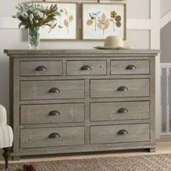 meadow dresser in weathered grey Floren Contemporary Weathered Gray Wood 6-Drawer Dresser – Roundhill  Furniture main image 1